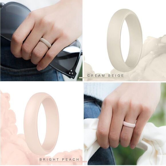 Silicone Wedding Bands Pack of 5 - Picture 3 of 4